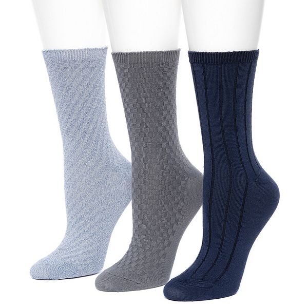 Women's Cuddl Duds® 3 Pack Textured Crew Socks