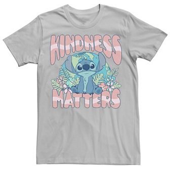 Disney's Lilo And Stitch Kindness Matters Floral Earth Men's Tee