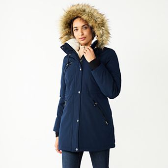 Women's Nine West Hooded Sherpa & Quilted Puffer Coat