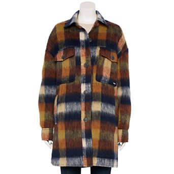 Women's Nine West Long Plaid Shacket