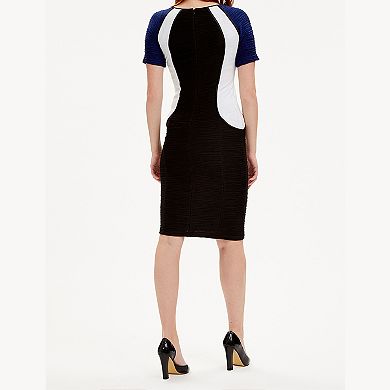 Women's Focus By Shani Colorblock Ottoman Sheath Dress
