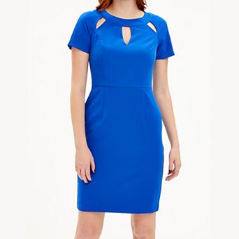 Women's Focus By Shani Keyhole Cutout Crepe Dress