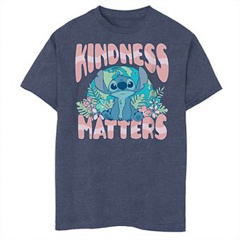 Disney's Lilo And Stitch Kindness Matters Floral Earth Boys 8-20 Graphic Tee