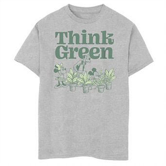 Disney's Mickey Mouse Boys 8-20 Classic Green Thinking Plants Graphic Tee