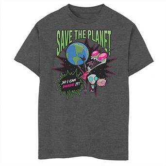Boys 8-20 Invader Zim Save The Planet So I Can Invade Graphic Tee