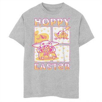 Boys 8-20 Star Wars: The Mandalorian Hoppy Easter Grogu aka Baby Yoda Comic Graphic Tee