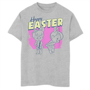 Boys 8-20 The Flintstones Happy Easter Pebbles Bam Bam Graphic Tee