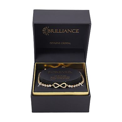 Brilliance Gold Tone Crystal Accent Infinity Adjustable Bracelet