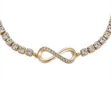 Brilliance Gold Tone Crystal Accent Infinity Adjustable Bracelet
