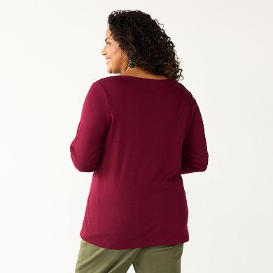 Plus Size Croft & Barrow® Holiday Motif Graphic Tee