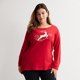 Plus Size Croft & Barrow® Holiday Tee