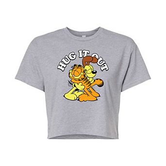 Juniors' Garfield Hug It Out Cropped Tee