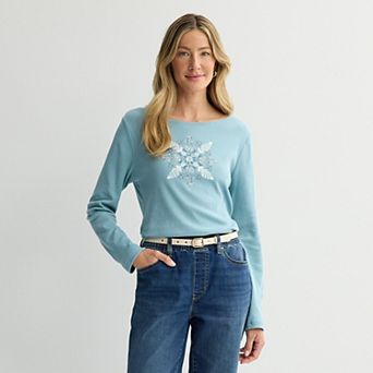Petite Croft & Barrow® Holiday Tee