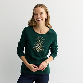 Petite Croft & Barrow® Holiday Tee