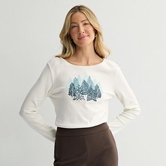 Petite Croft & Barrow® Holiday Tee