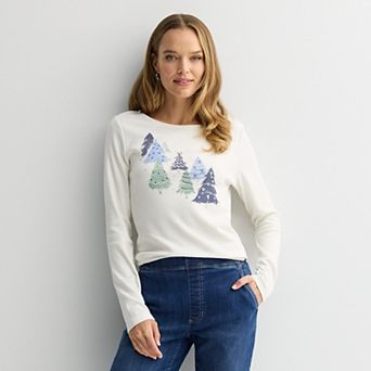 Petite Croft & Barrow® Holiday Tee