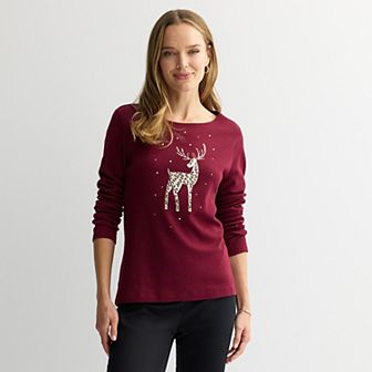 Petite Croft & Barrow® Holiday Tee