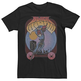 Men's Marvel Comic Retro Distressed Black Widow Tee