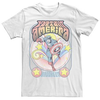 Men's Marvel Comic Retro Distressed Captain America Comic Poster Tee