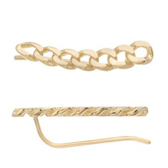 Karat Rush 14k Gold Curb Chain Climber Earrings