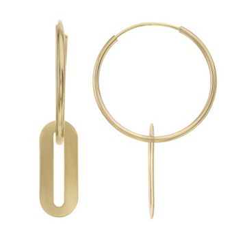 Karat Rush 14k Gold Polished Paper Clip Hoop Earrings