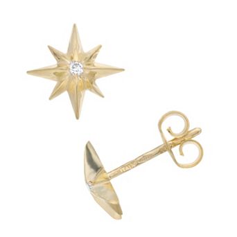 Karat Rush 14k Gold Diamond Accent North Star Stud Earrings