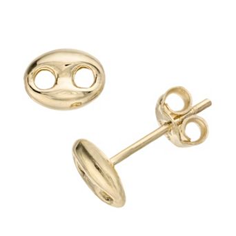 Karat Rush 14k Gold Puff Mariner Stud Earrings