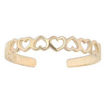 Karat Rush 14k Gold Open Hearts Toe Ring