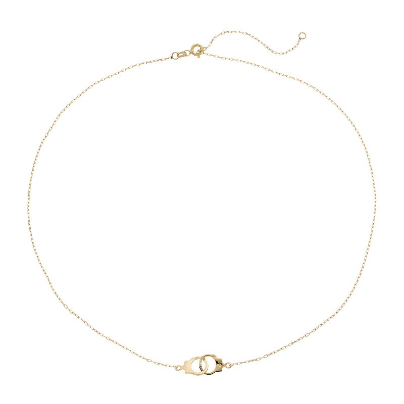 14k Gold Handcuff Necklace, Womens, Size: 18, Yellow
