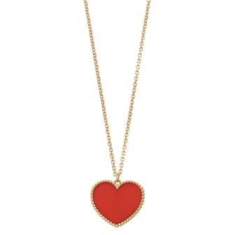 Karat Rush 14k Gold Carnelian Heart Pendant Necklace