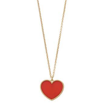 Karat Rush 14k Gold Carnelian Heart Pendant Necklace