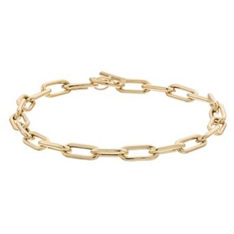 Karat Rush 14k Gold Paper Clip Toggle Bracelet