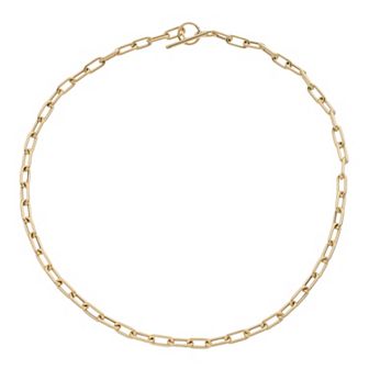 Karat Rush 14k Gold Paper Clip Toggle Chain Necklace