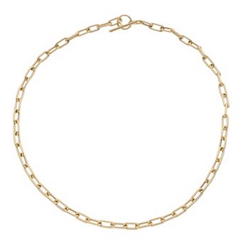 Karat Rush 14k Gold Paper Clip Toggle Chain Necklace