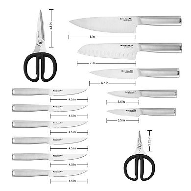 KitchenAid Gourmet Forged Knife Block Set with Built-in Knife Sharpener