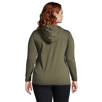 Plus Size Lands' End Supima Cotton Pullover Hoodie