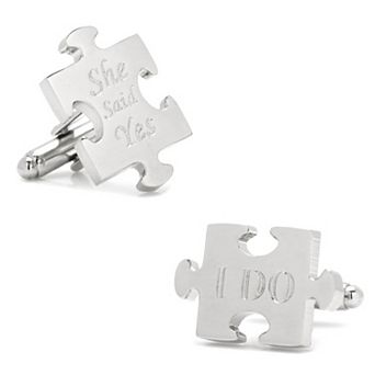 Men's Cuff Links, Inc. Wedding Puzzle Pieces Cufflinks Pair