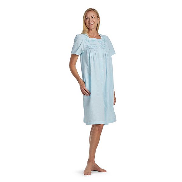 Plus Size Miss Elaine Essentials Short Snap Robe
