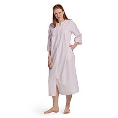 Petite Miss Elaine Essentials Silk Essence Tricot Short Sleeve Long  Nightgown