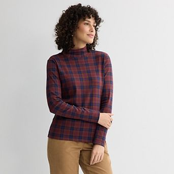 Petite Croft & Barrow® Long Sleeve Mockneck Top