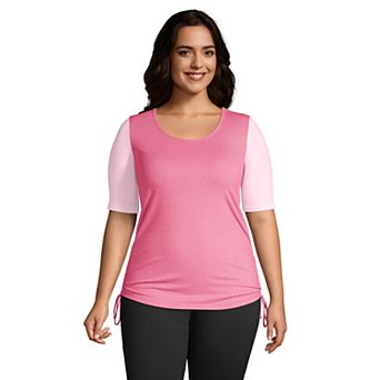 Plus Size Lands' End Power Performance Solid Drawstring Top