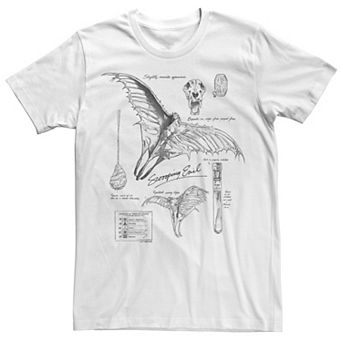 Men's Fantastic Beasts And Where To Find Them Swooping Evil Study Lab Notes Tee