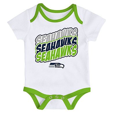 Newborn & Infant Neon Green/White Seattle Seahawks Monterey Tie-Dye 2-Pack Bodysuit Set