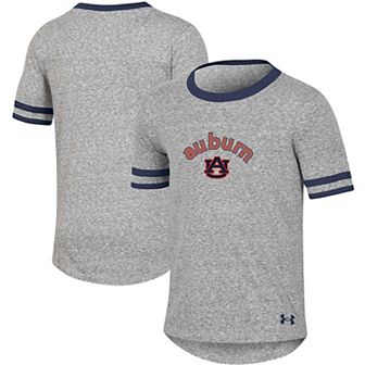 Girls Youth Under Armour Heathered Gray Auburn Tigers Siro Slub Novelty T-Shirt