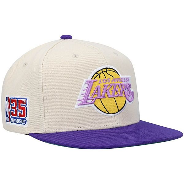 Men's Mitchell & Ness Cream Los Angeles Lakers Hardwood Classics NBA ...