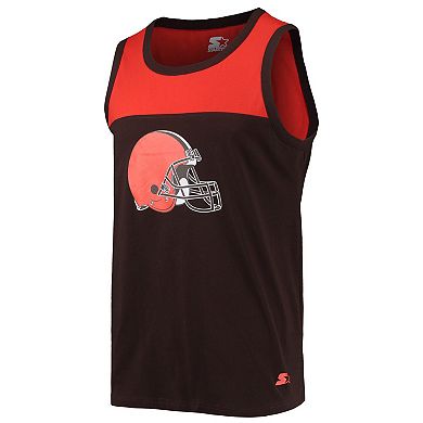 Men's Starter Brown/Orange Cleveland Browns Team Touchdown Fashion Tank Top