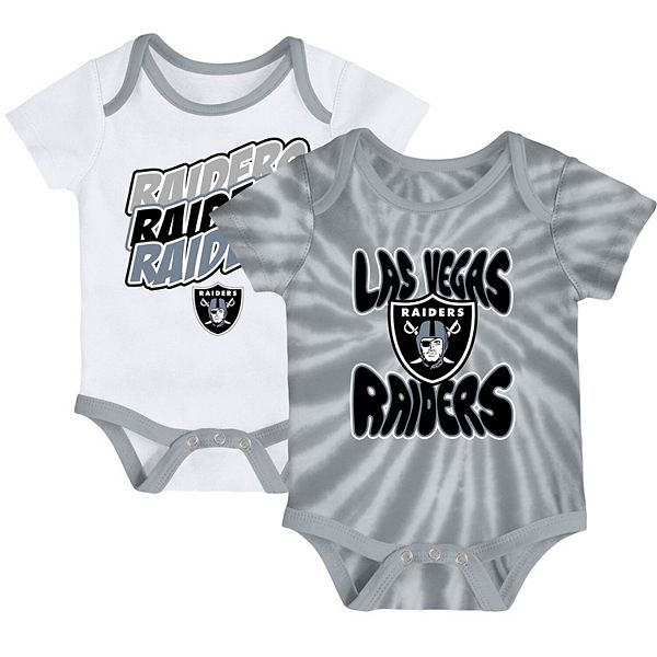 Newborn & Infant Silver/White Las Vegas Raiders Monterey Tie-Dye 2