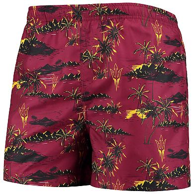 Men's FOCO Maroon Arizona State Sun Devils Island Palm Swim Trunks
