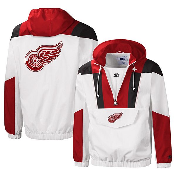 Detroit Red Wings Starter Dugout Championship Satin Full-Snap Jacket -  White/Red