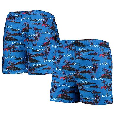 Men's FOCO Royal Kansas Jayhawks Island Palm Swim Trunks